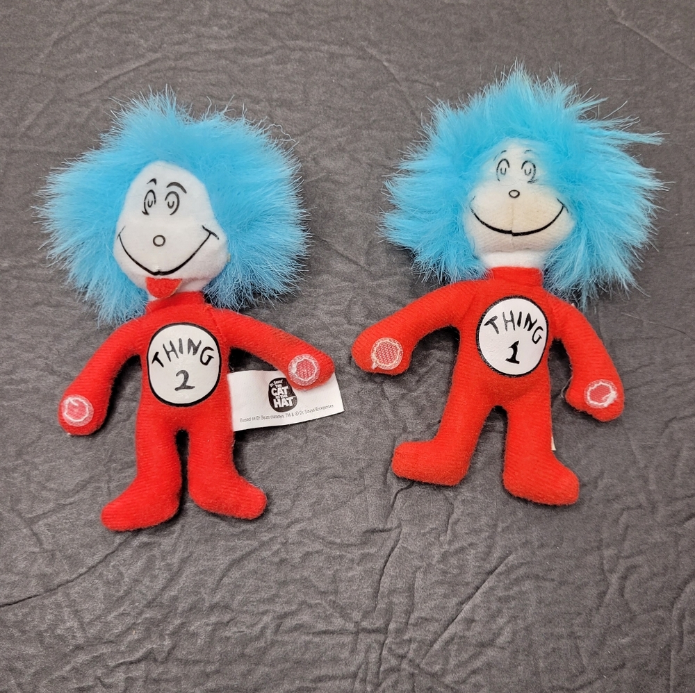 Dr Seuss Thing 1 and Thing 2 with Gripping Hands 4 1/2 inches